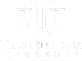 icon of three columns above the words trust builders law group